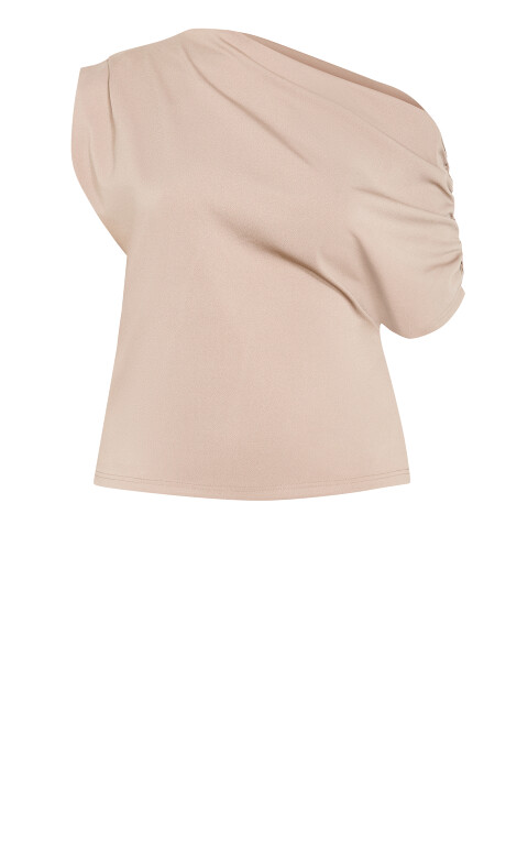 Plus Size Imani Off Shoulder Top - taupe
