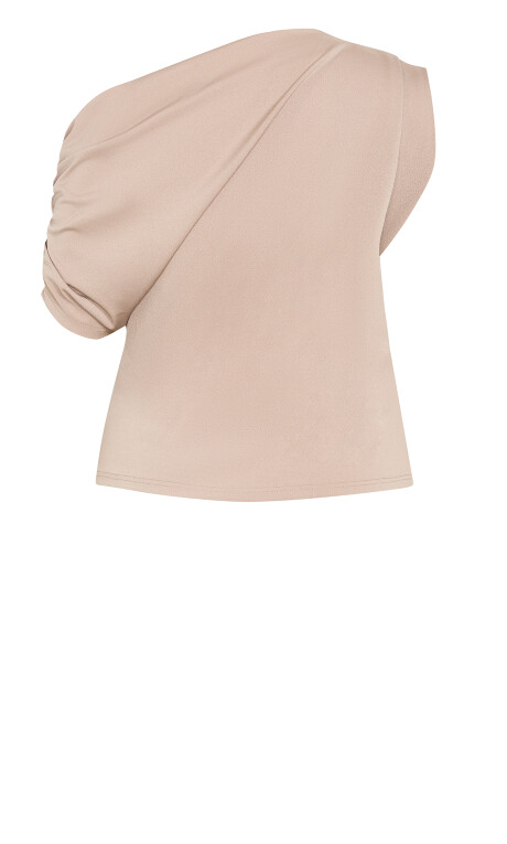 Plus Size Imani Off Shoulder Top - taupe