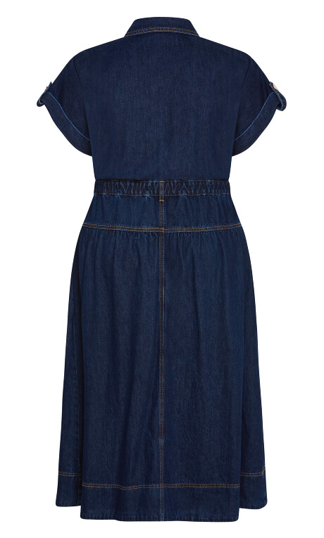 Plus Size DRESS DENIM ARI - DARK DENIM