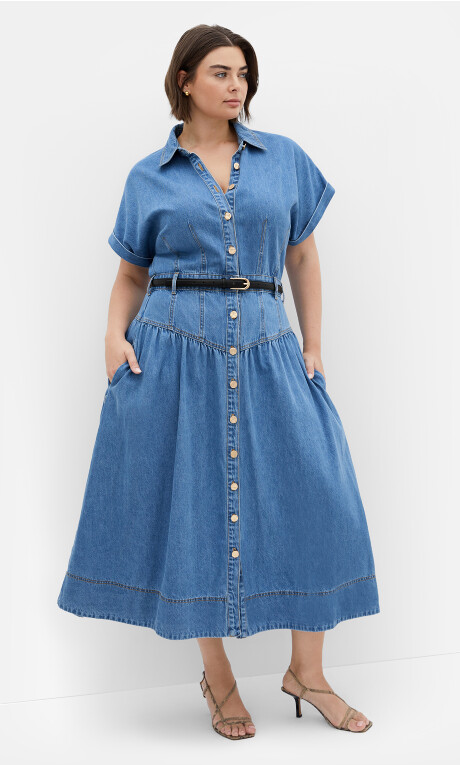 Plus Size DRESS DENIM ARI - Denim