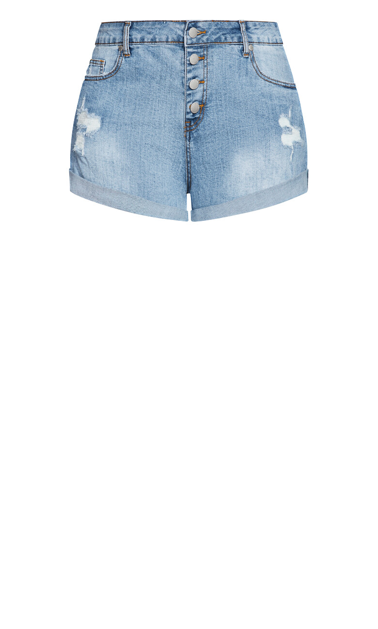 Denim Cuff Short - denim