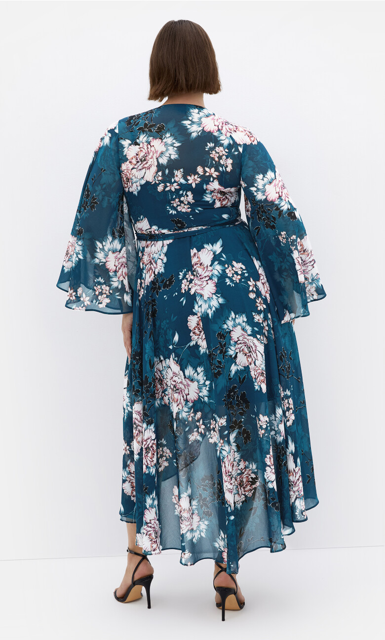 Jade Blossom Print Maxi Dress - jade