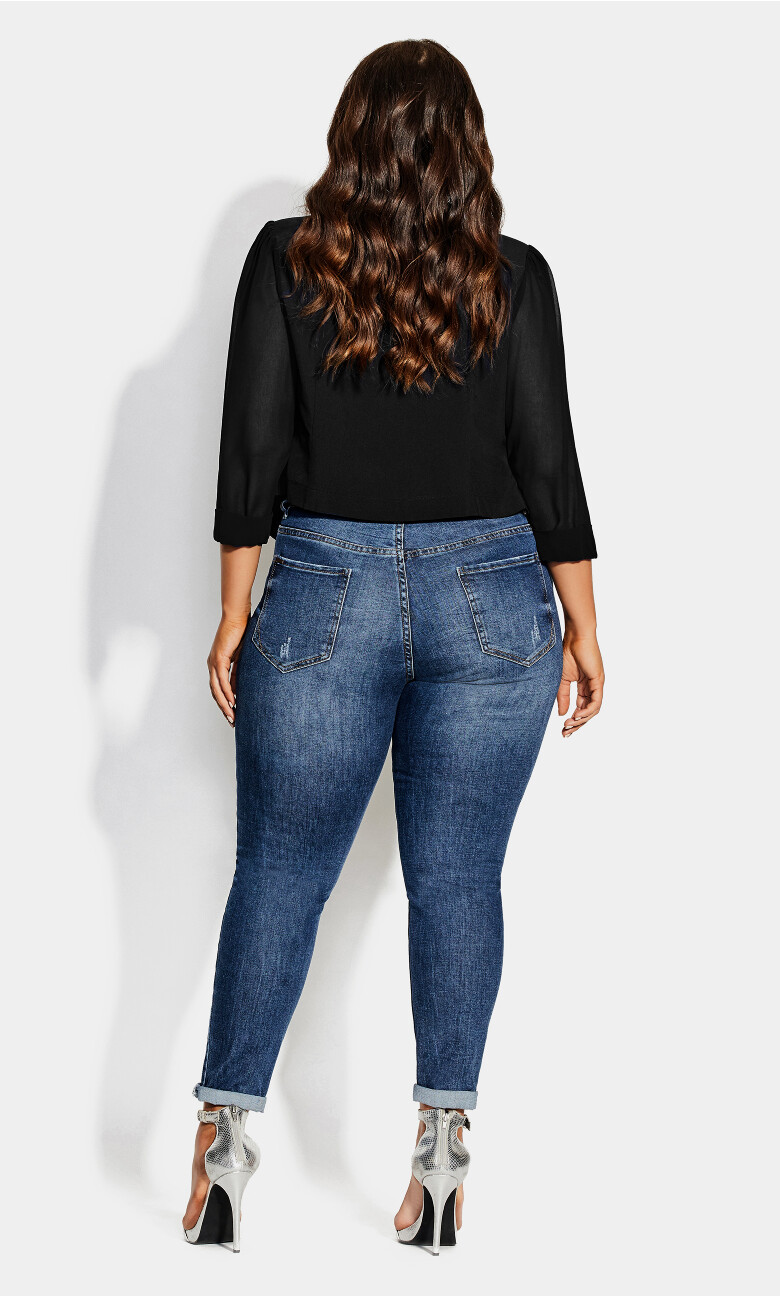 Cropped Blazer Jacket - black