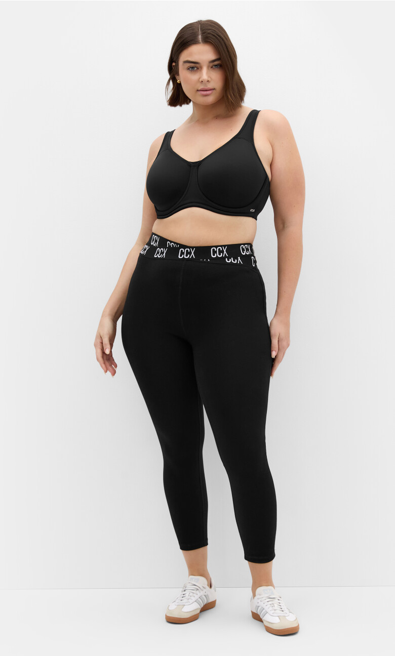 Plus Size Active Full Length Legging - black