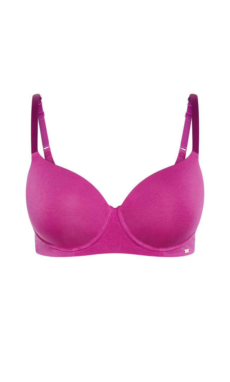 Smooth & Chic Cotton T-Shirt Bra - magenta