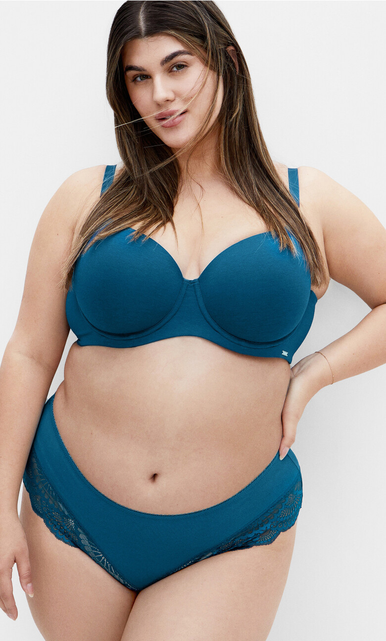 Smooth & Chic Cotton T-Shirt Bra - poseidon
