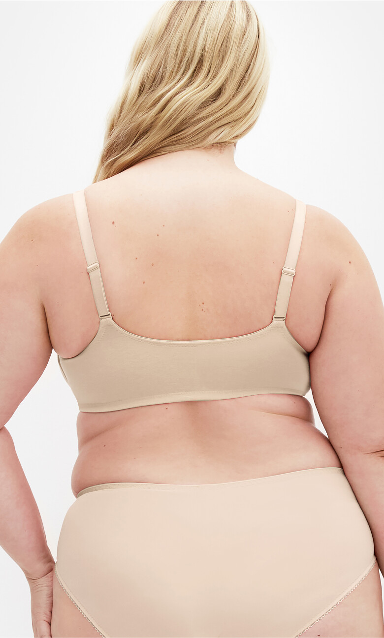 Smooth & Chic Front Close Cotton Push Up Bra - latte