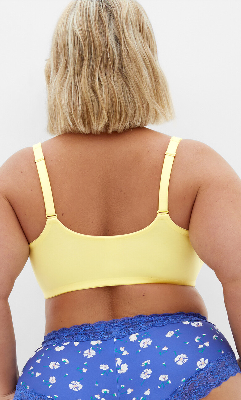 Smooth & Chic Front Close Cotton Push Up Bra - lemonade