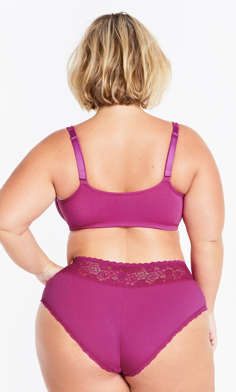Smooth & Chic Front Close Cotton Push Up Bra - magenta