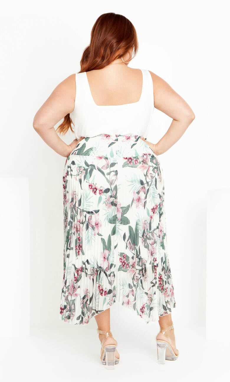 Natalie Print Skirt - ivory