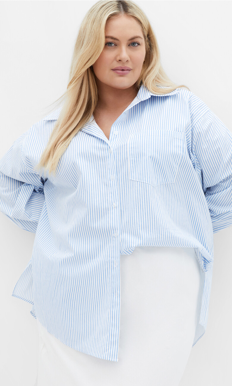 Paige Stripe Shirt - blue