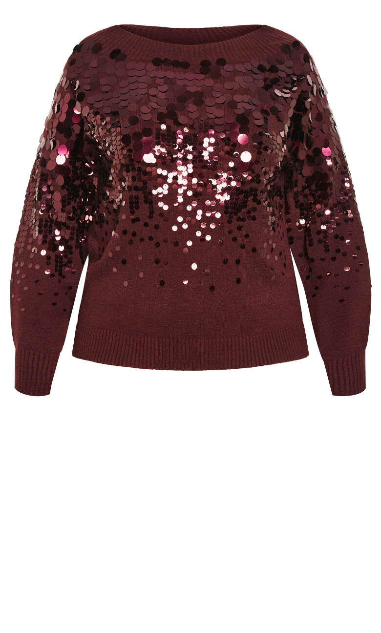 Braylin Sequin Jumper - oxblood