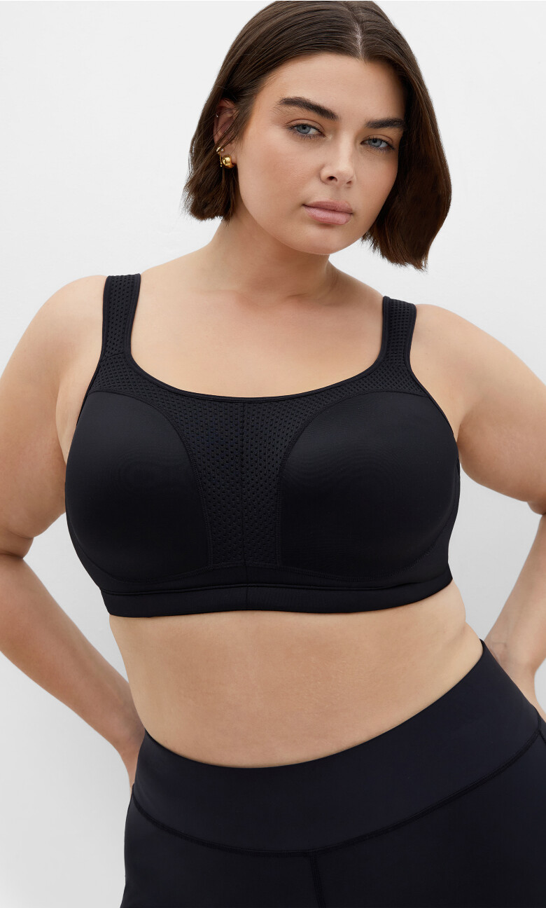 Plus Size Contour Underwire Sports Bra - black