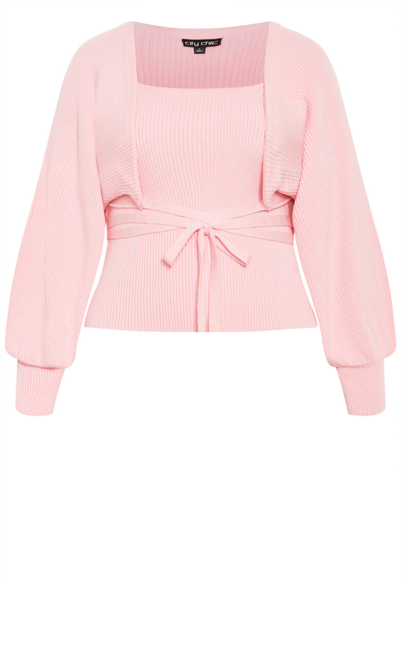 Cassie 2 Piece Cardigan Jumper - baby pink