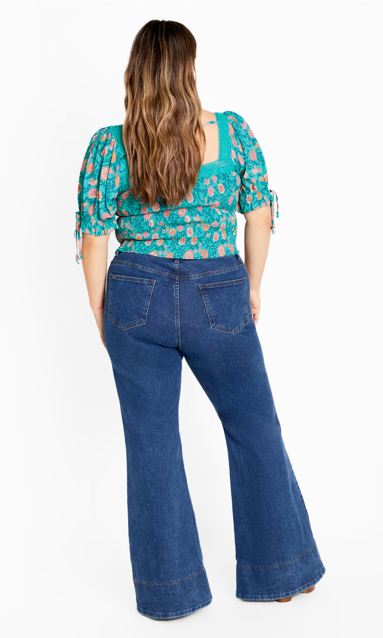 Aurora Print Top - turquoise