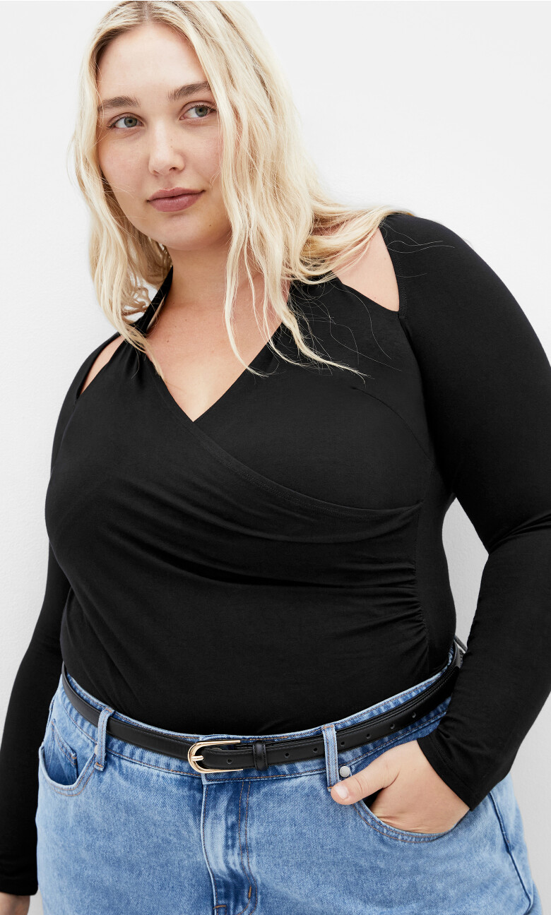 Plus Size Keyla Bodysuit - black