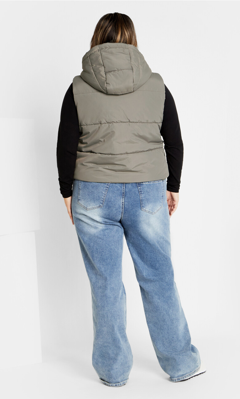 Ava Puffer Vest - sage grey
