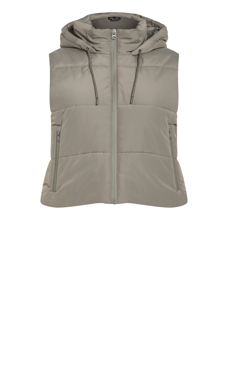Ava Puffer Vest - sage grey