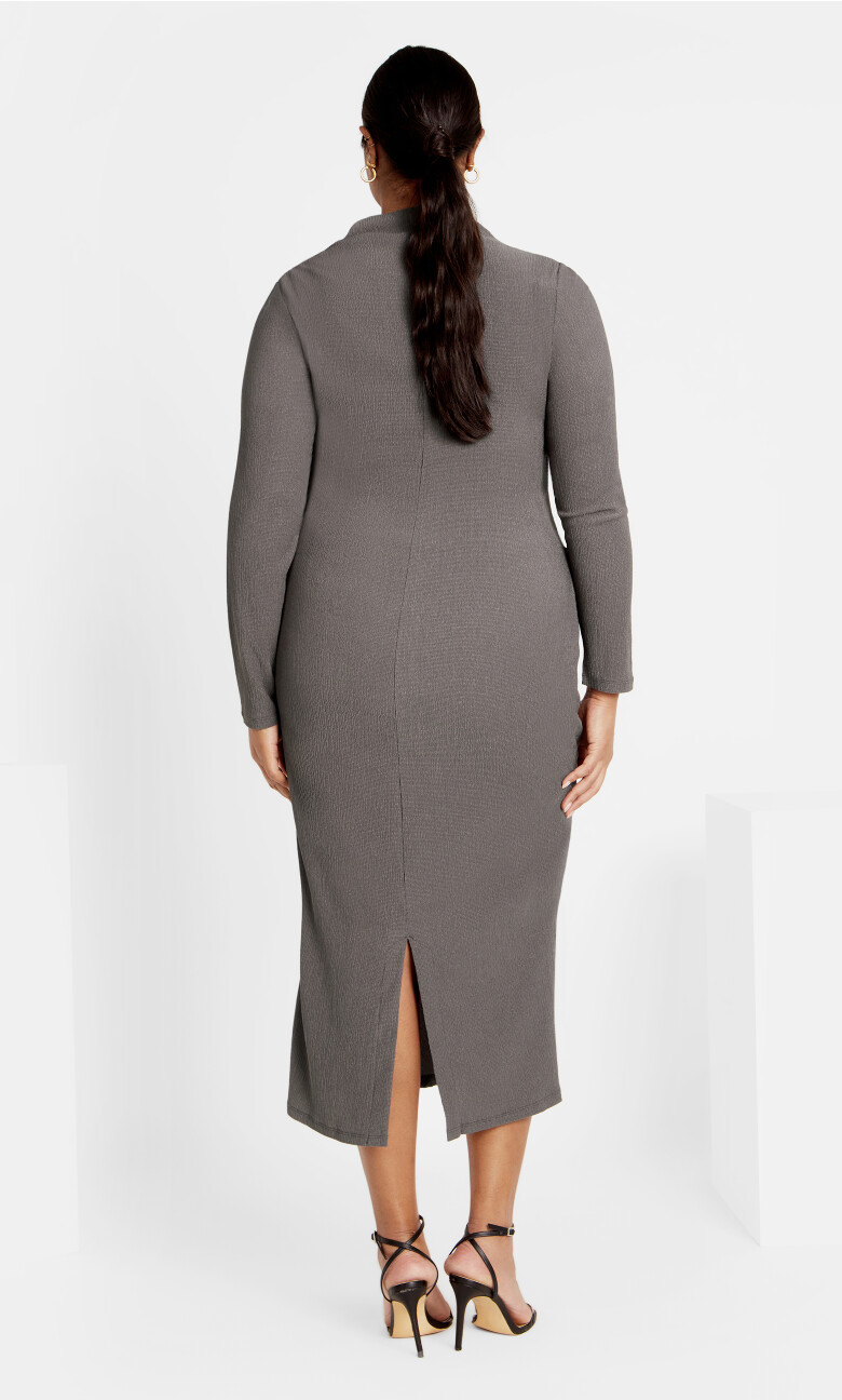 Jojo Fitted Midi Dress - steel