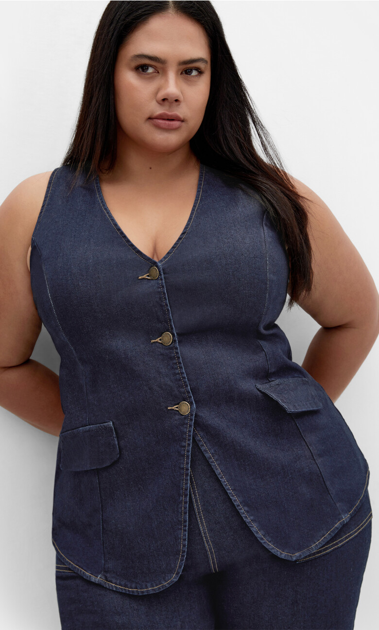 August Vest - dark denim