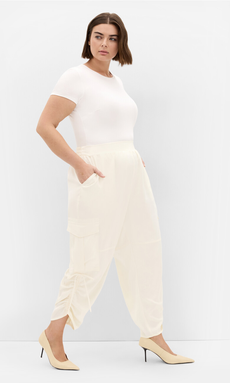 Plus Size Cargo Castle Pant - pearl