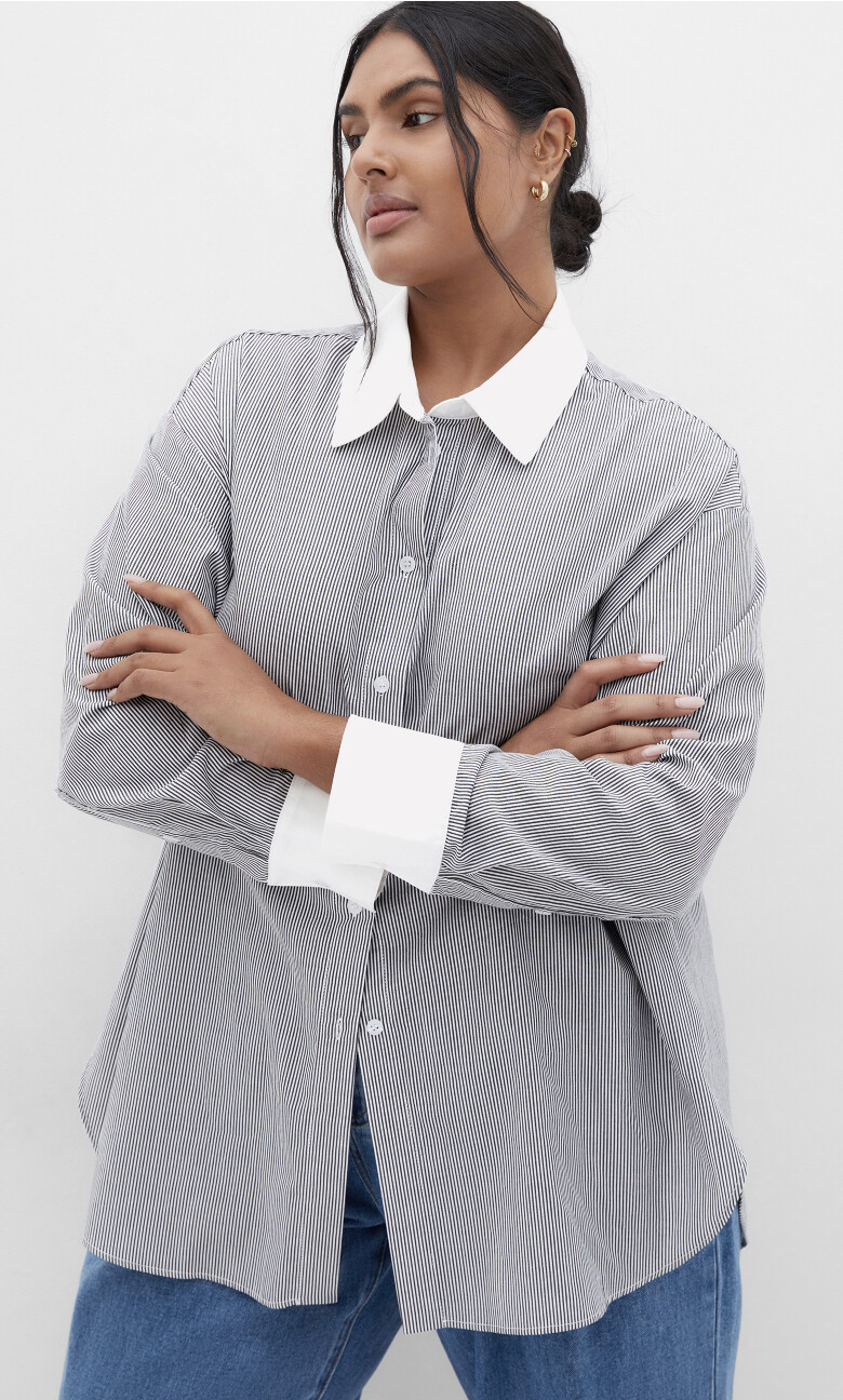 Plus Size Hollybush Lane Shirt - charcoal