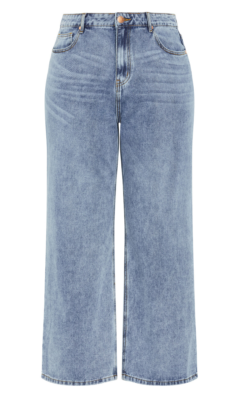 Harley Fit Hallie Wide Leg Jean - mid wash