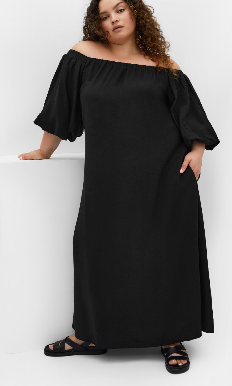 Layla Off Shoulder Maxi Dress - black