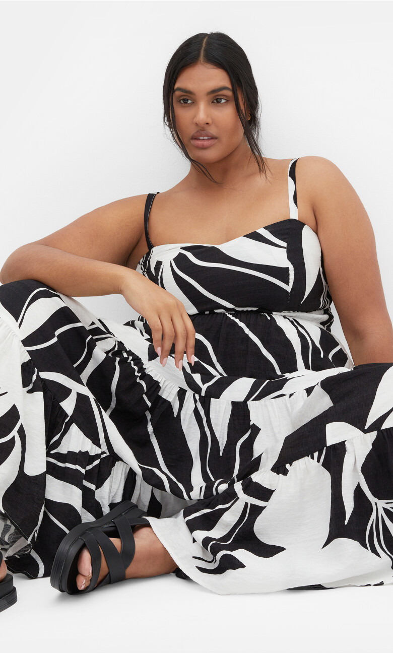 Kelhani Maxi Print Dress - ivory