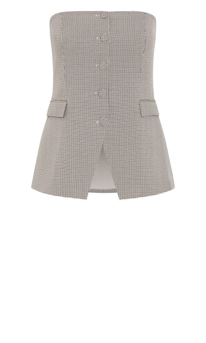 Leah Check Bustier - neutral print