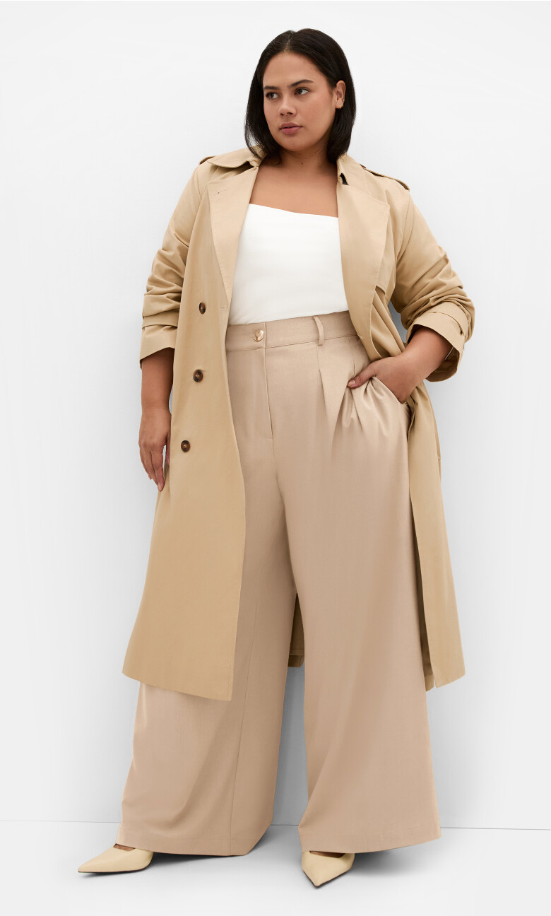 Plus Size Abbigail Wide Leg Pant - Taupe (UPDATED)