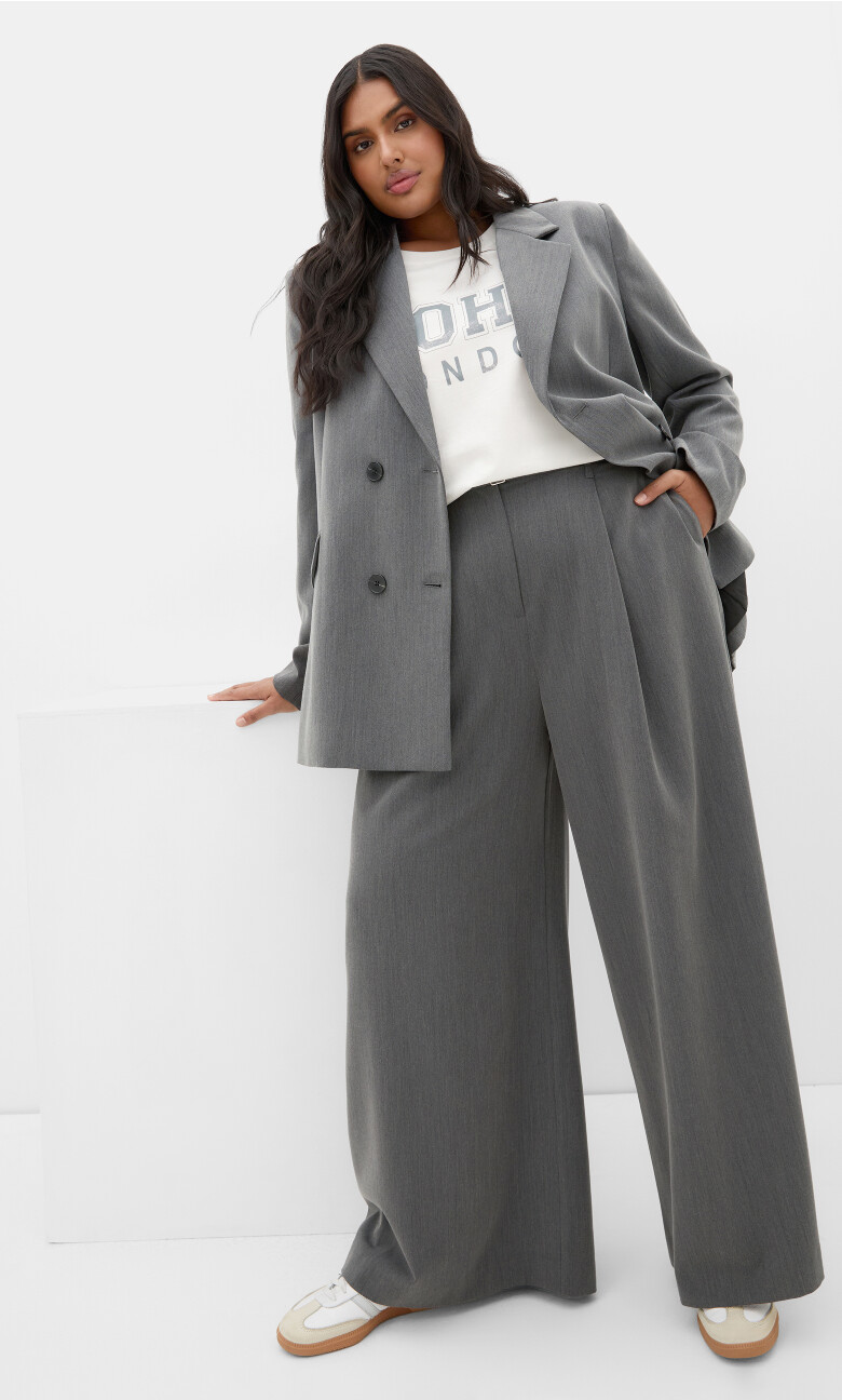 Plus Size Karla Belted Wide Leg Pant - charcoal (UPDATED)