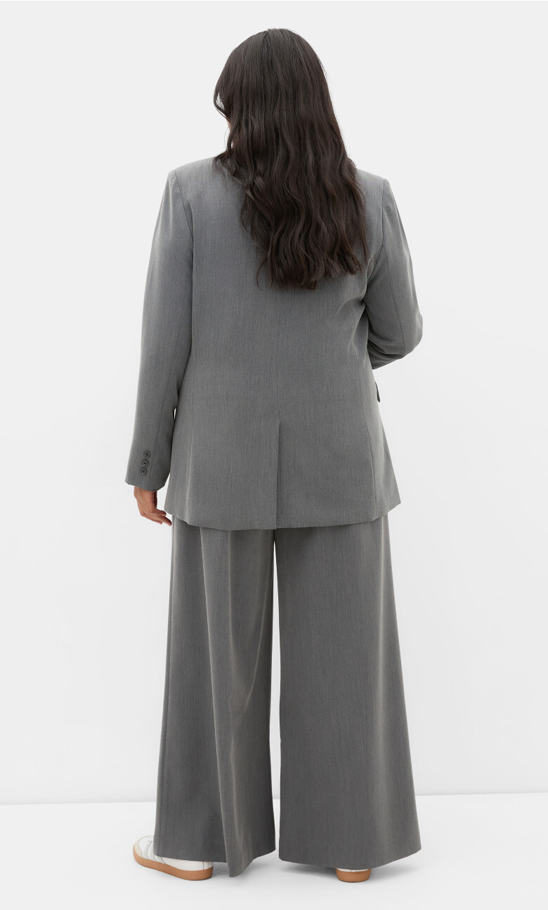 Karla Belted Wide Leg Pant - charcoal