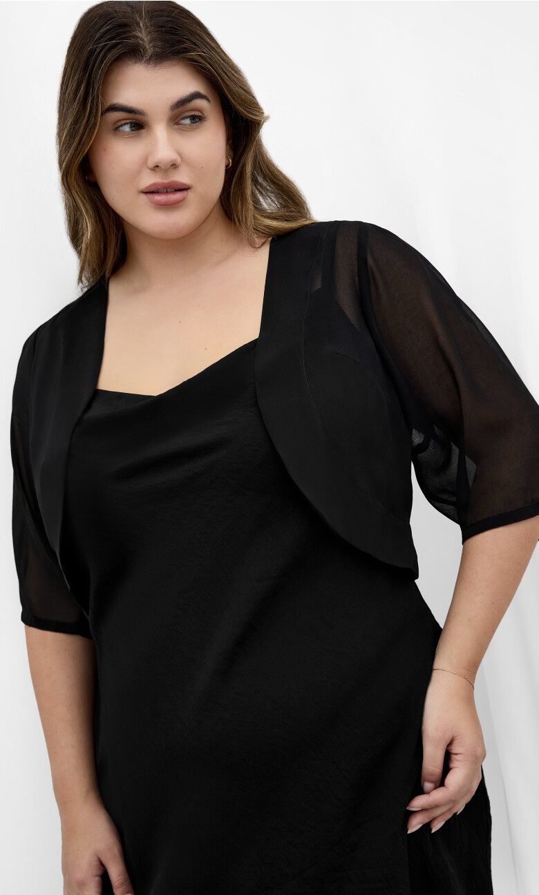 Chiffon Shrug - black