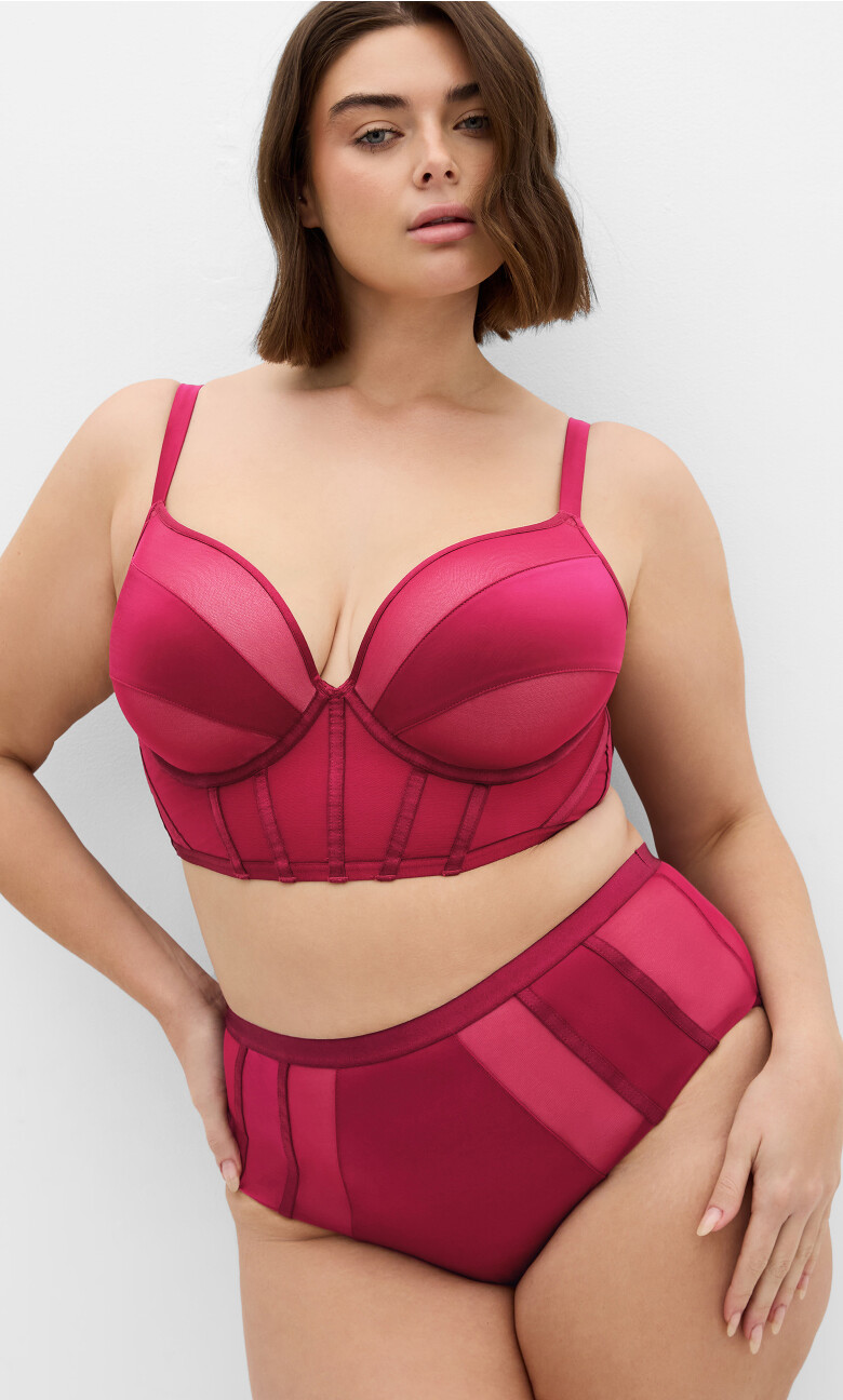 Brigitte Contour Longline Bra - sangria