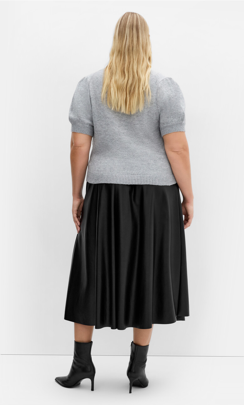 Sarah Faux Leather Skirt - black