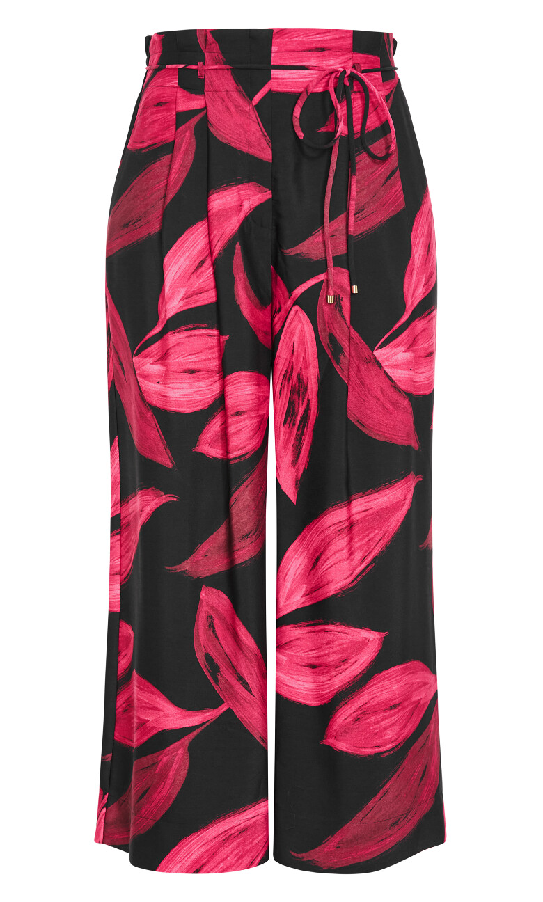 Shania Abstract Print Wide Leg Pant - black