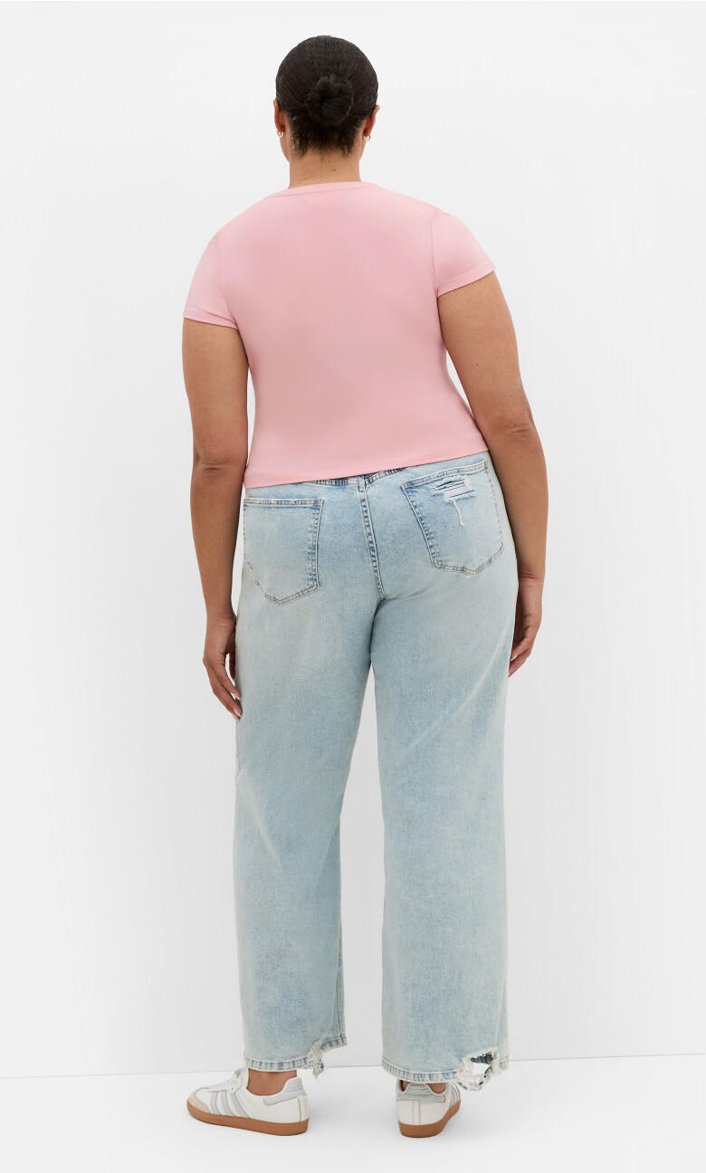 Micro Print Tee - baby pink