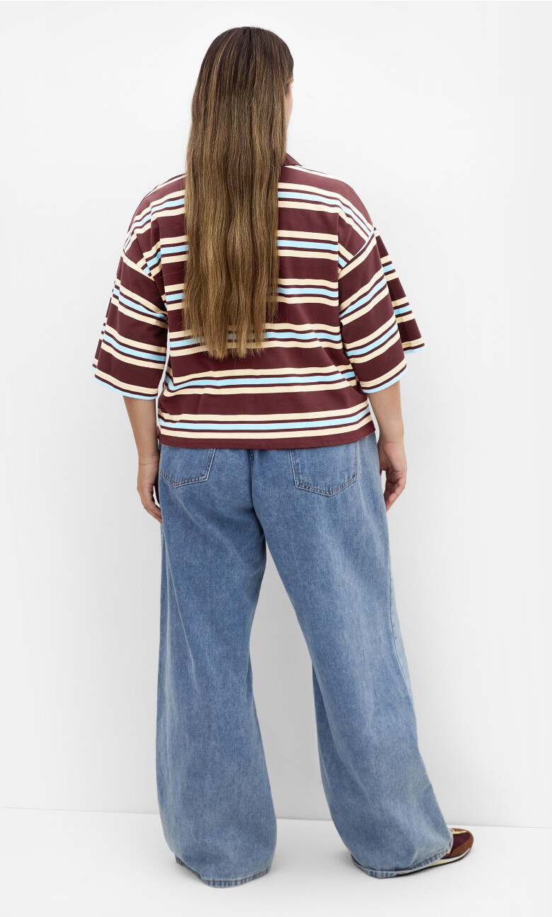 Rugby Polo Oversized Tee - chocolate