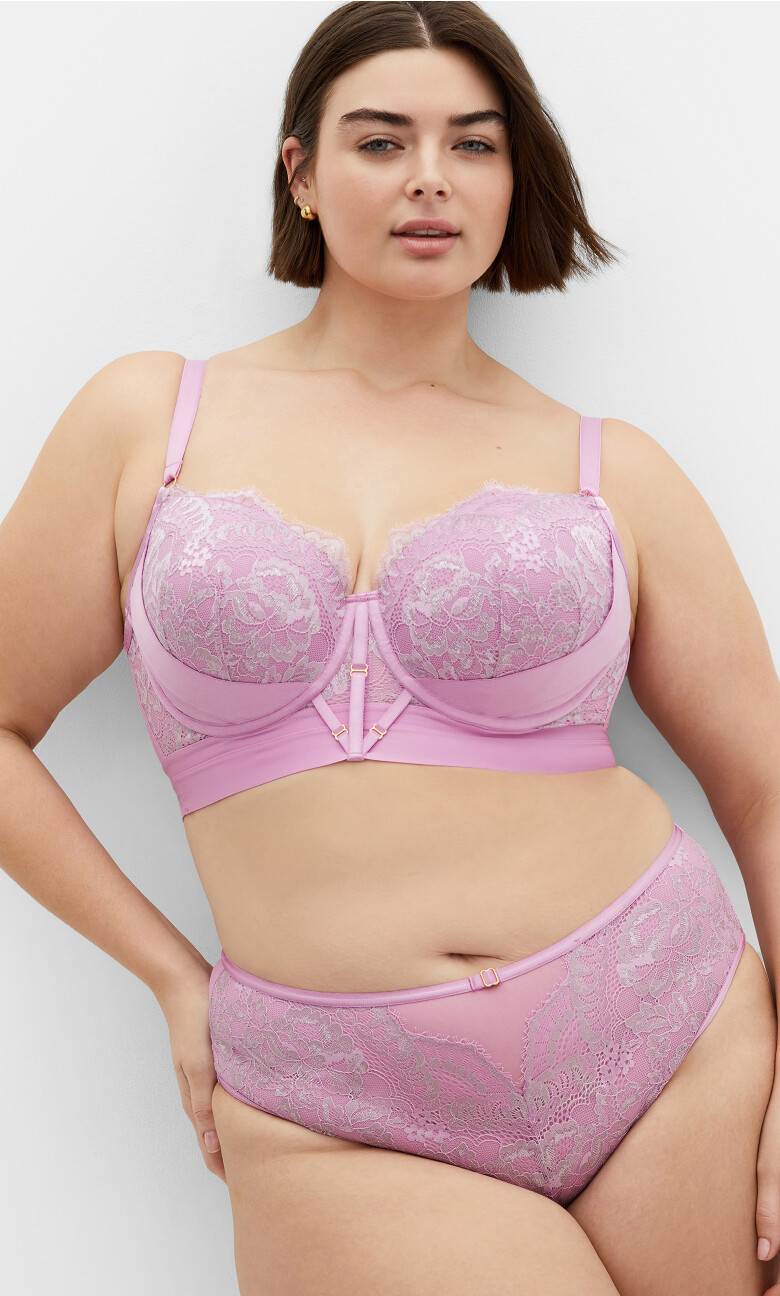 Alexis Contour Longline Bra - purple