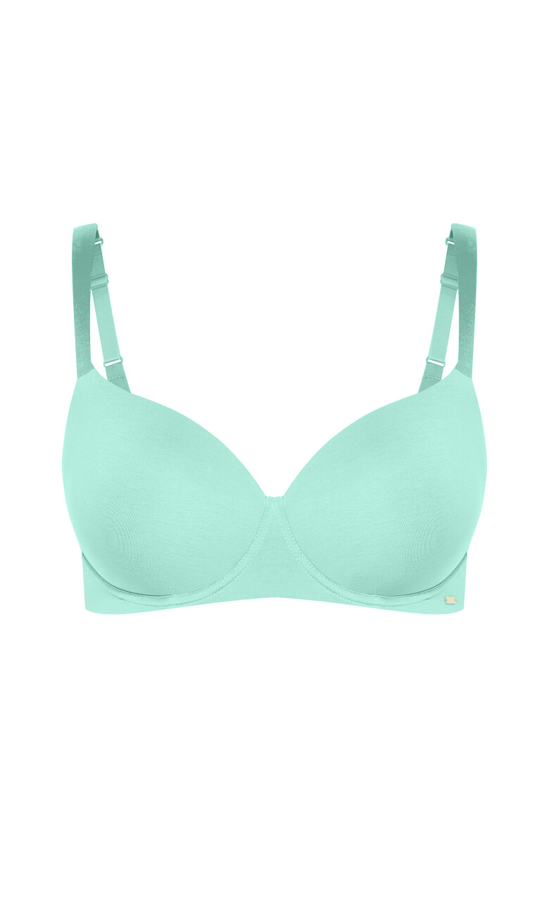 Smooth & Chic Cotton T-Shirt Bra - aqua