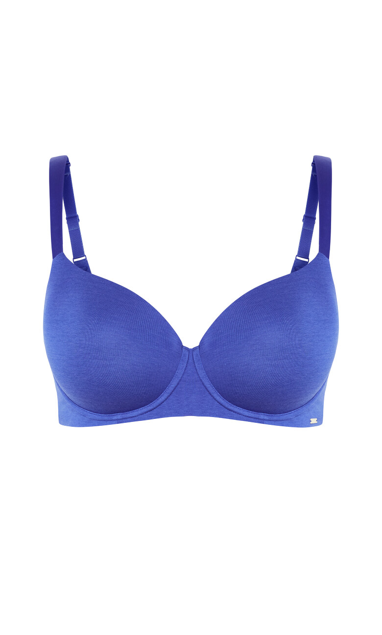 Smooth & Chic Cotton T-Shirt Bra - blue