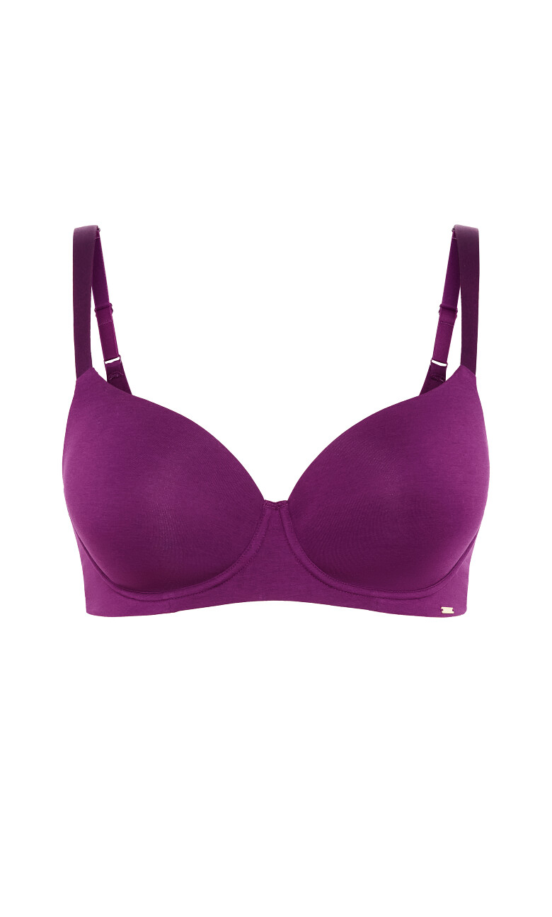 Smooth & Chic Cotton T-Shirt Bra - purple iris