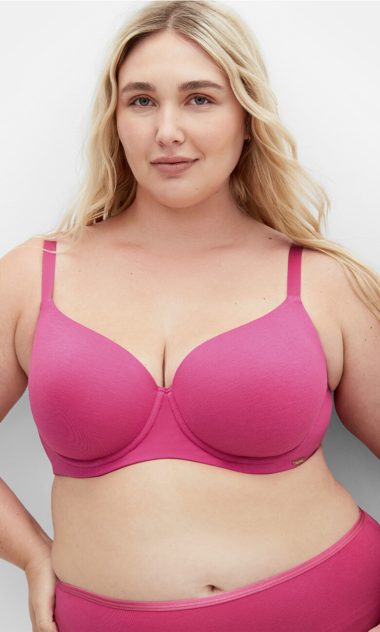 Smooth & Chic Cotton T-Shirt Bra - raspberry