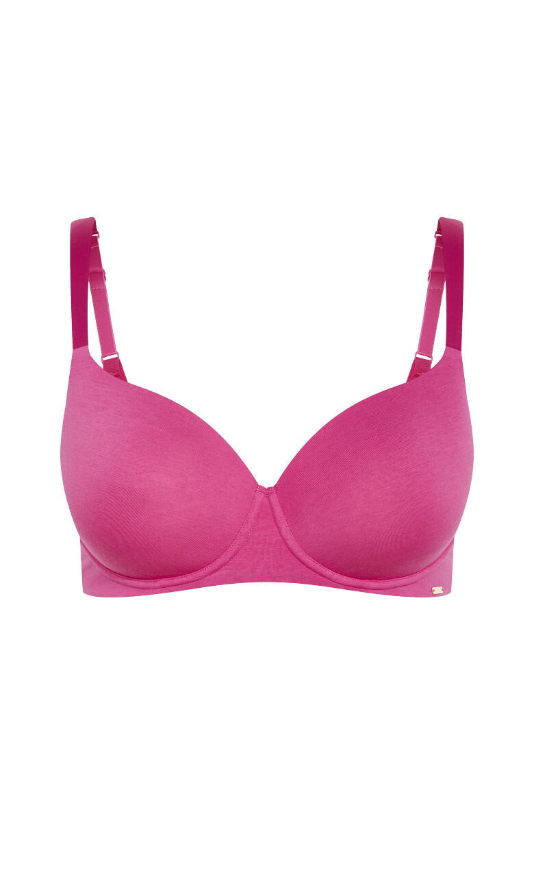 Smooth & Chic Cotton T-Shirt Bra - raspberry