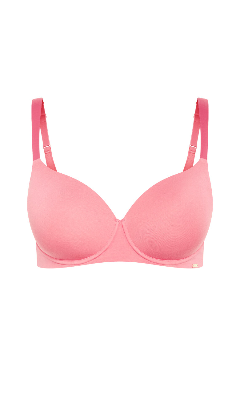 Smooth & Chic Cotton T-Shirt Bra - pink coral