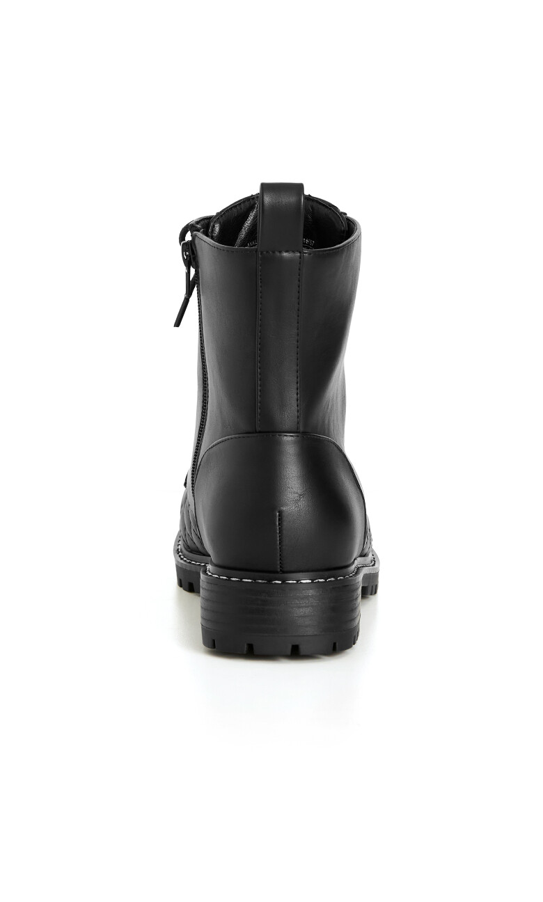 WIDE FIT Lace Up Ankle Boot - black