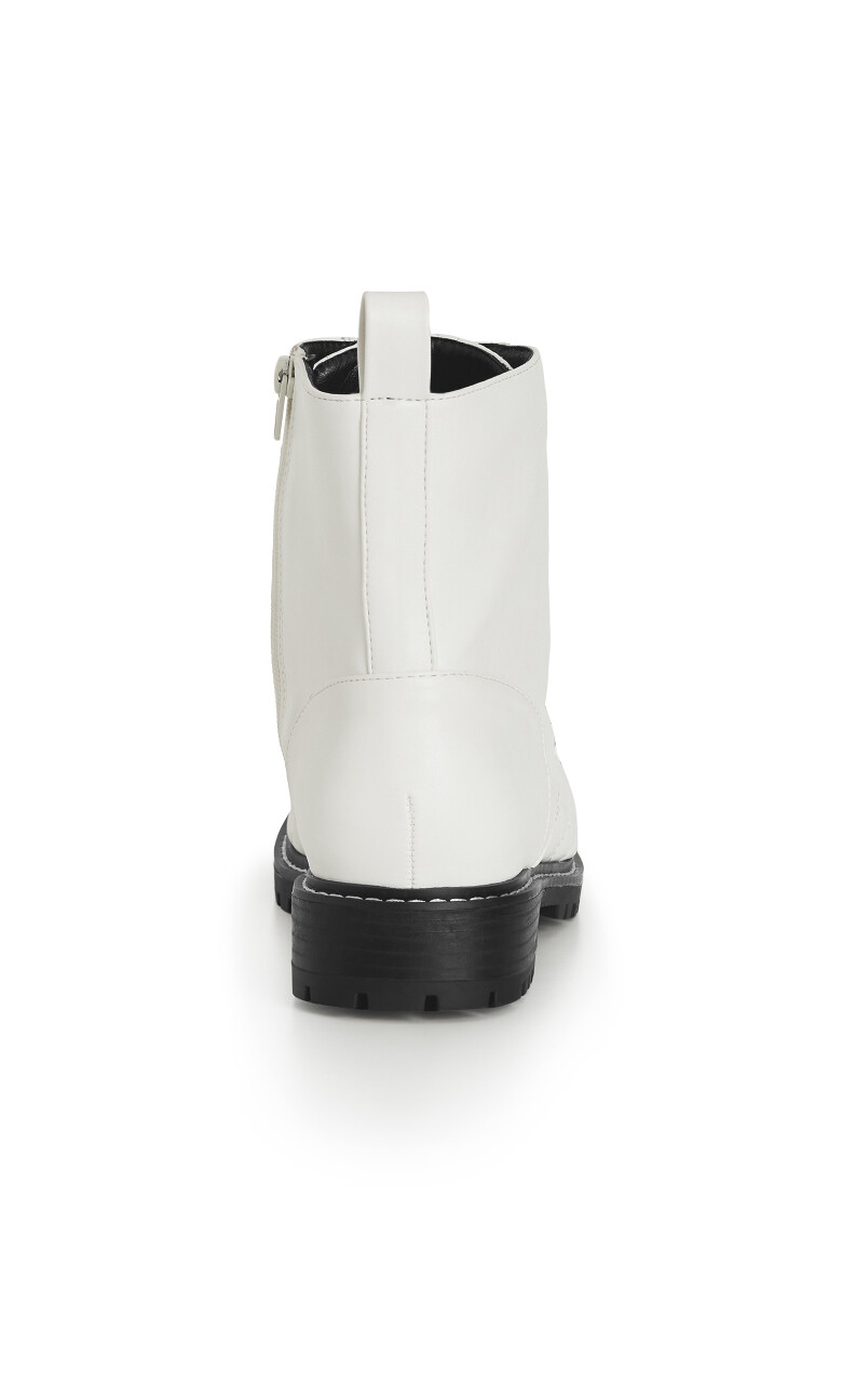 WIDE FIT Lace Up Ankle Boot - white