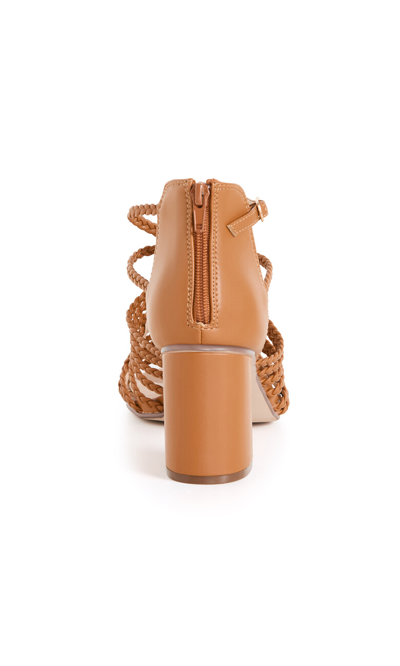 WIDE FIT Braided Mida Heel - tan