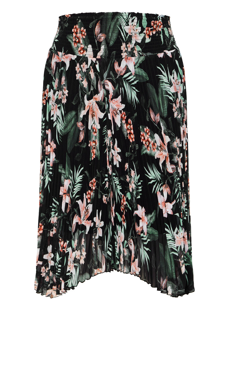 Natalie Print Skirt - black